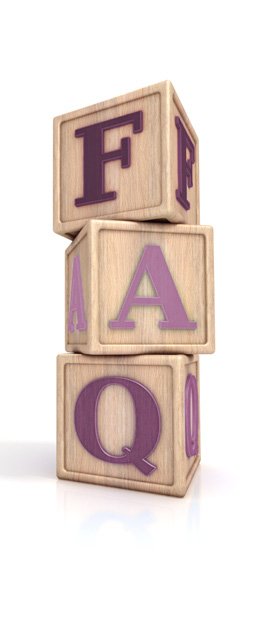 Wooden childrens letter blocks with the letters F, A, and Q